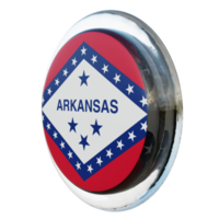 Arkansas Rechtsaf visie 3d getextureerde glanzend cirkel vlag png