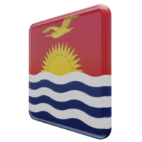 Kiribati Right View 3d textured glossy square flag png