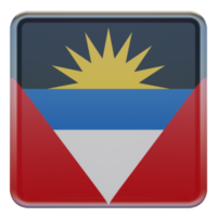 Antigua and Barbuda 3d textured glossy square flag png