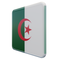algérie vue de droite drapeau carré brillant texturé 3d png