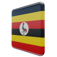 Uganda Right View 3d textured glossy square flag png