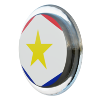 saba vue de droite drapeau de cercle brillant texturé 3d png