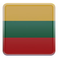 drapeau carré brillant texturé lituanie 3d png