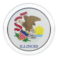 Illinois 3d texturerad glansig cirkel flagga png