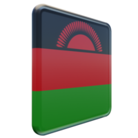 Malawi Left View 3d textured glossy square flag png