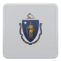 Massachusetts 3d getextureerde glanzend plein vlag png