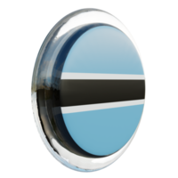 Botswana Left View 3d textured glossy circle flag png