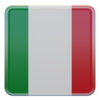 Italien 3d texturerad glansig fyrkant flagga png