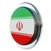 iran vue droite drapeau de cercle brillant texturé 3d png