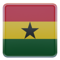 Ghana 3d textured glossy square flag png