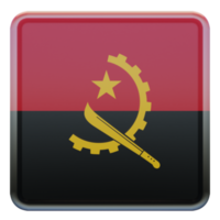 Angola 3d textured glossy square flag png