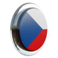 Czech Republic Left View 3d textured glossy circle flag png