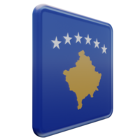 kosovo vänster se 3d texturerad glansig fyrkant flagga png