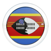 eswatini bandera de círculo brillante con textura 3d png