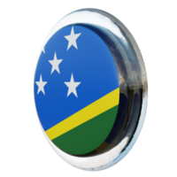 Solomon Islands Right View 3d textured glossy circle flag png