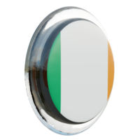 irlande vue de gauche drapeau de cercle brillant texturé 3d png