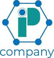 IP monogram initials free vector
