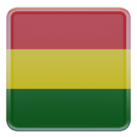 Bolivia 3d textured glossy square flag png