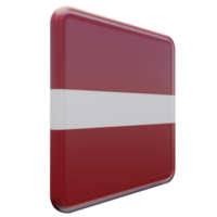 Latvia Left View 3d textured glossy square flag png