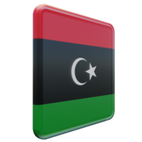 líbia vista esquerda 3d bandeira quadrada brilhante texturizada png