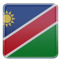 drapeau carré brillant texturé namibie 3d png
