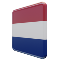 Nederland Rechtsaf visie 3d getextureerde glanzend plein vlag png