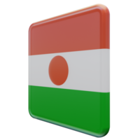 Niger Rechtsaf visie 3d getextureerde glanzend plein vlag png