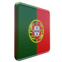 portugal vista esquerda 3d bandeira quadrada brilhante texturizada png