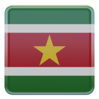 Suriname 3d bandeira quadrada brilhante texturizada png
