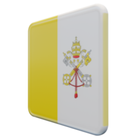 Vatican City Right View 3d textured glossy square flag png