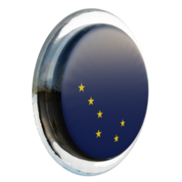 alaska vue gauche drapeau de cercle brillant texturé 3d png