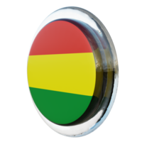 bolivie vue de droite drapeau de cercle brillant texturé 3d png