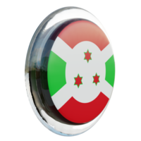 Burundi links visie 3d getextureerde glanzend cirkel vlag png