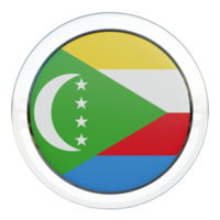 drapeau de cercle brillant texturé comores 3d png