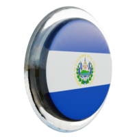 El Salvador Left View 3d textured glossy circle flag png