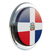 Dominican Republic Left View 3d textured glossy circle flag png