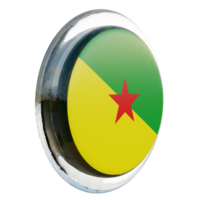 guyane française vue gauche drapeau de cercle brillant texturé 3d png