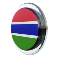 gâmbia vista direita bandeira de círculo brilhante texturizado 3d png