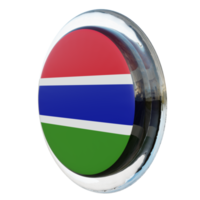 Gambia Right View 3d textured glossy circle flag png