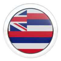 bandeira de círculo brilhante texturizado havaí 3d png
