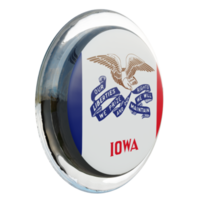 iowa vue gauche drapeau de cercle brillant texturé 3d png