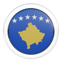 kosovo 3d texturerad glansig cirkel flagga png