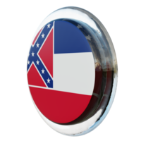 Mississippi vista direita bandeira de círculo brilhante texturizado 3d png