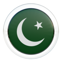 pakistan 3d texturerad glansig cirkel flagga png