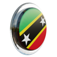 saint kitts et nevis vue gauche drapeau de cercle brillant texturé 3d png