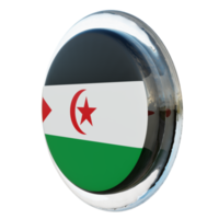 république arabe sahraouie démocratique vue droite drapeau de cercle brillant texturé 3d png