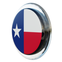 texas vue droite drapeau de cercle brillant texturé 3d png