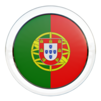 drapeau de cercle brillant texturé 3d du portugal png