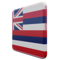 hawaii vue de droite drapeau carré brillant texturé 3d png