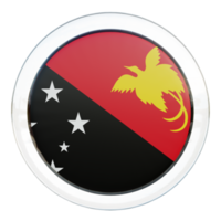 papua nova guiné bandeira de círculo brilhante texturizado 3d png